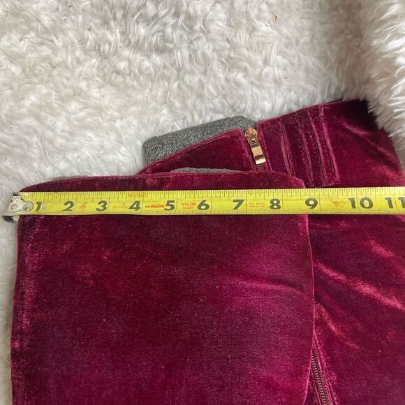 Ashley Stewart Fabric suede Burgundy knee high clear heel boots SZ9W - Picture 10 of 13